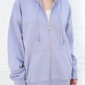 Brandy Melville Light Purple Periwinkle Zip-Up Christy Hoodie